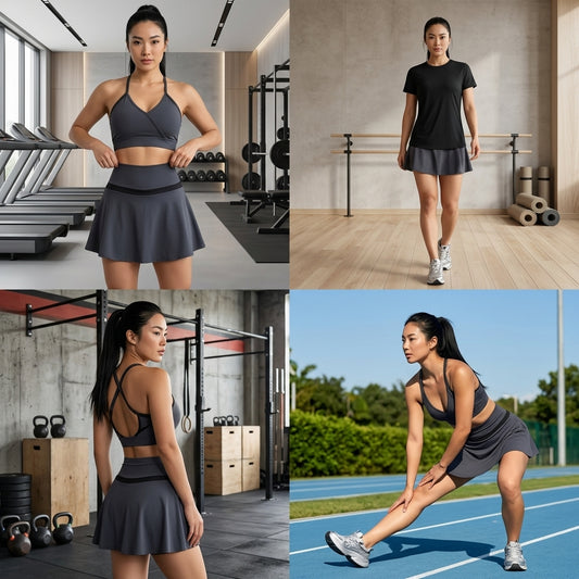 Set 3 Piezas Top + Blusa + Falda Short