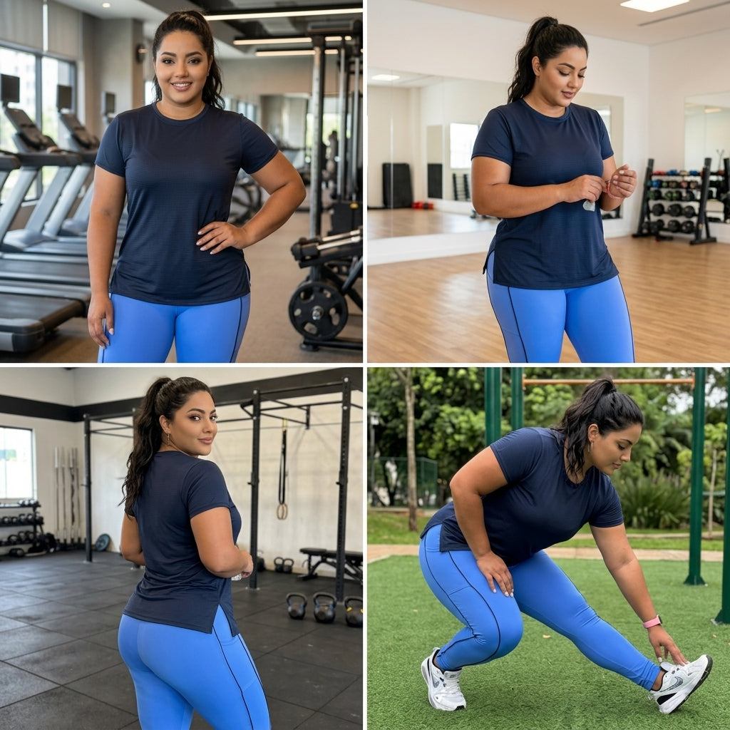set 2 piezas blusa + licra talla grande